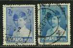 ● ROMANIA 1928 / 29 - Re MICHEL -  N. 356 / 57 Usati  - Cat. ? € - Lotto N. 1580 - Oblitérés