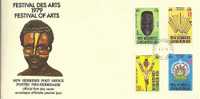 FRANCAISE NEW HEBRIDES  FDC FESTIVAL OF ARTS SET OF 4 STAMPS 5-40 FR CTO  SG? READ DESCRIPTION !! - Autres & Non Classés