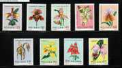 POLAND 1965 FLOWERS - ORCHIDS SET OF 9 NHM - Unused Stamps