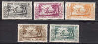 French Oceania 1934 Mi. 89-90, 92, 94-95 Speerfischer Spear Fisherman, MH* - Otros & Sin Clasificación