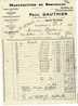 SAINT ETIENNE 42  -  MANUFACTURE DE BRETELLES  -  PAUL GAUTHIER  -  FACTURE  1923 - Textile & Clothing