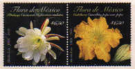 Fleurs Du Mexique (cactus épiphytes & Cucurbita Pepo) 2 T-p Neufs ** Se-tenant  2008 - Cactusses