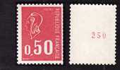 1971  -   YT  1664b  -  Bequet 50c  N° Rouge Sans Phosphore - NEUF** - Cote 28e - 1971-1976 Marianne Of Béquet