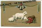 - Joyeuse Pâques - Gaufrée, Magnifique, Moutons, Cloches, Fleurs, écrite, 1912, Bon état. - Pâques