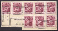 Liechtenstein 1930 Mi. 94   3 Rp Winzerin In Vaduz 8 Stamps On Piece Deluxe Boxed Cancel TRIESENBERG !! - Usados