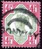 1887 - 4p. ½ Rouge Carminé Et Vert (purple Red/green). SG #206, Y&T #98.. - Used Stamps