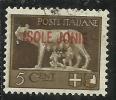 ISOLE JONIE 1941 SOPRASTAMPATO D'ITALIA ITALY OVERPRINTED CENT. 5 C USATO USED OBLITERE' - Îles Ioniennes