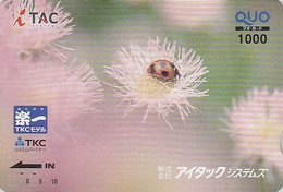 Carte Prépayée JAPON - ANIMAL - Insecte COCCINELLE - LADYBIRD JAPAN Prepaid Quo Card - MARIENKÄFER Karte - Marienkäfer