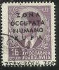 OCCUPAZIONE ITALIANA: ZONA FIUMANO KUPA 1941 SOPRASTAMPATO OVERPRINTED 16 D USATO USED OBLITERE' - Fiume & Kupa