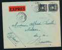 Belgique Lettre 1933 Lettre Affr N°318 X 2 En Expres De La HESTRE Pour Boussee Rare Sur Lettre - Lettres & Documents