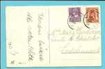 338+419 Op Kaart Met Stempel LAEKEN - 1932 Ceres And Mercurius