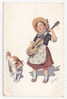KARL FEIERTAG - Girl, Guitar, Cat, 1921. - Feiertag, Karl