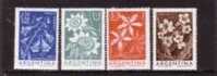 1960. Argentina - Flowers  - Set Of 4 V ** - Unused Stamps