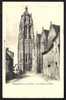 CPA  PRECURSEUR- FRANCE- BRESSUIRE (79)- LE CLOCHER DE L'EGLISE ROMANE EN TRES GROS PLAN- LA RUE ADJACENTE EN 1900- - Bressuire