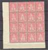 SWITZERLAND, SITTING HELVETIA GRANITE PAPER, 10 CENTIMES BLOCK OF 16 NEVER HINGED! - Unused Stamps