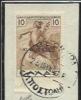 CORFU' 1941 AEREA AIR MAIL 10 D BISTRO BRUNO USATO SU FRAMMENTO FIRMATO USED ON CHIP - Corfu