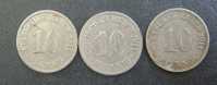 No.PF. Germany German Coins 3 Psc. X 10 PFENNIG 1911 A - 10 Pfennig