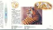 Manchurian Tiger , Rare Animal    , Pre- Stamped Card , Postal Stationery - Rinocerontes