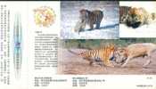 Manchurian Tiger , Rare Animal    , Pre- Stamped Card , Postal Stationery - Rhinoceros