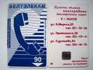 Beltelecom Handset Blue Internet - Club BELARUS Square Chip B2 Phone Card From Weissrussland Carte Karte 90un. - Belarús
