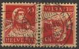 Kehrdruck Tellbrustbild K8, 10+10 Rp. Rot         1916 - Tete Beche