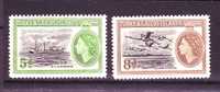 Turks And Caicos 1955 Freimarken 2v  MNH** - Turks & Caicos (I. Turques Et Caïques)