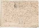 Vieux Papier Parchemin Manuscrit à Déchiffrer Daté Du 10 Juillet 1712 - Au Dos = Cachet Généralité De Limoges 8 Deniers - Matasellos Generales