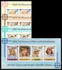 KOREA DRP (north) 1982 Diana Birthday. IMPERF.OVPT.BLUE PAIRS:3 + One Sheetlet (10 Stamps) - Famous Ladies