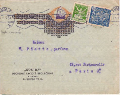TCHECOSLOVAQUIE - 1924 - LETTRE DECOREE De PRAGUE Pour PARIS - Storia Postale