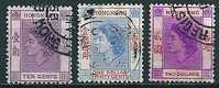 Hongkong  1954/60  Q EII  3 Werte  Gestempelt / Used - Oblitérés