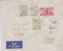 SYRIE  - 1955 - LETTRE RECOMMANDEE Par AVION De ALEP Pour LE HAVRE - Siria