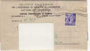 A1085 - 50 Cent. Monumenti Distrutti Iso Su Documento  VG Torino 20-01-1945 - Marcophilie