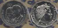 AUSTRALIA 50 CENTS ROYAL WEDDING WILLIAM & KATE  QEII HEAD 1YEAR TYPE 2011 UNC NOT RELEASED READ DESCRIPTION CAREFULLY!! - Other & Unclassified