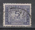 Italia   -  1947.   Segnatasse  5 £.  Violetto.  Ottima  Centratura - Strafport