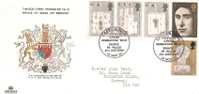 56771)lettera F.d.c. Inglese Con 5 Valori + Annullo - 1952-71 Ediciones Pre-Decimales