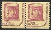 U. S. Scott # 1615: 1975 Americana Drum Coil Line Pair,Music MNH - Rollenmarken