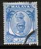 MALAYA---Perak   Scott #  123  F-VF USED - Malayan Postal Union