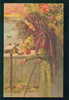 31877 Illustrator Maxim TRUEBE - OLD WOMAN FOOD Sparrows Pc WENAU PASTEL Series 1140 - Truebe, Maxim