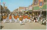 Gallup NM New Mexico, Inter Tribal Ceremonial Parade, Sante Fe Railroad Indian Band, Street Scene 1950s Vintage Postcard - Autres & Non Classés