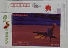 Whooper Swan,Cygnus Cygnus,IUCN Red List Species,CN 07 Dongting Lake Wetland Wildlife Bird Pre-stamped Card - Zwanen