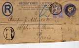 Carta, Entero Postal, Certificada LOMBARD 1902,Inglaterra,  Perfin, Perforado, M B, Cover, Letter - Storia Postale