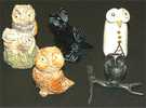 LOT DE 5 PETITES CHOUETTES DE COLLECTION - Oiseaux - Hiboux