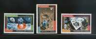 TRINIDAD & TOBAGO 1969 1ST MAN ON MOON APOLLO SPACE SET OF 3 NHM - Stati Uniti