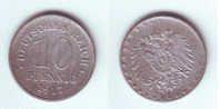 Germany 10 Pfennig 1917 J WWI Issue - 10 Pfennig