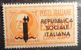 1944 Nr 22 RSI Espr.- Effige Vittorio Emanuele III 2,50 Lire MNH Soprast. Legg. Spost. A Dx E In Basso OCCHIO Dx LIBERO - Posta Espresso