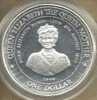 BARBADOS $1 QUEEN MOTHER BACK EMBLEM FRONT 1994 SILVER  PROOF KM57 READ DESCRIPTION CAREFULLY !!! - Barbados