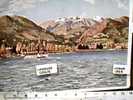 SUISSE SVIZZERA LAGO LUGANO  CASLANO E MALCANTONE ILLUSTRATA CON NAVE SHIP FERRY VB1949  DC3945 - Caslano