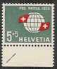 SUISSE / SWITZERLAND - 1959 - N° 625 - PRO PATRIA :  Globe Et Drapeau Suisse / Swiss Flag And Globe. - Neufs