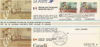 Carte Souvenir Franco Canadienne Pour L´émission Conjointe Du Timbre Jacques Cartier - Covers & Documents