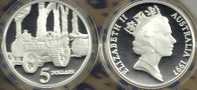 AUSTRALIA $5 STEAM ENGINE MASTERPIECES IN SILVER 1997 PROOF READ DESCRIPTION CAREFULLY!! - Sonstige & Ohne Zuordnung